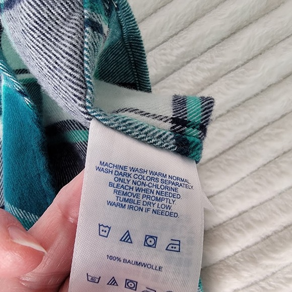 Lands’ End Flannel Plaid Button Shirt Women’s 12P Outdoor Fall Layering Hiking - Picture 8 of 8